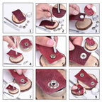 4-Parts Flat Cap Press Studs with Fixing Hand Tool (10 Sets)