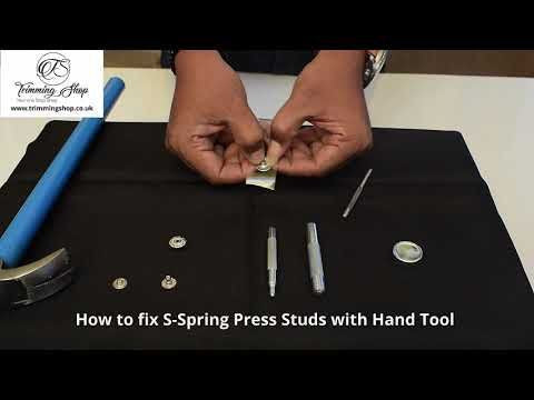 Flat Cap S Spring Press Studs with Fixing Hand Tool (10 Sets)