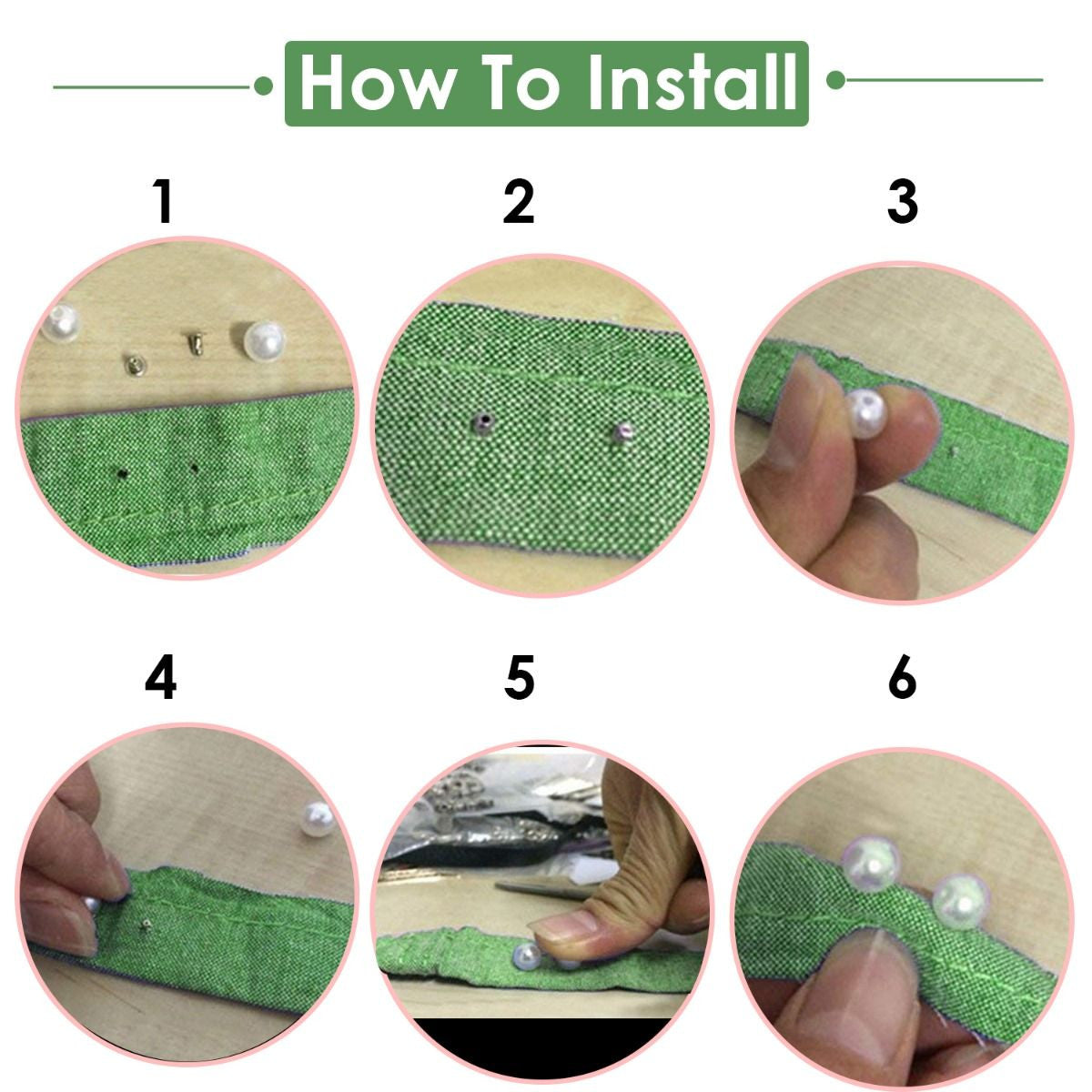 Round Pearl Rivet Studs with Base Pin (Pack of 100)