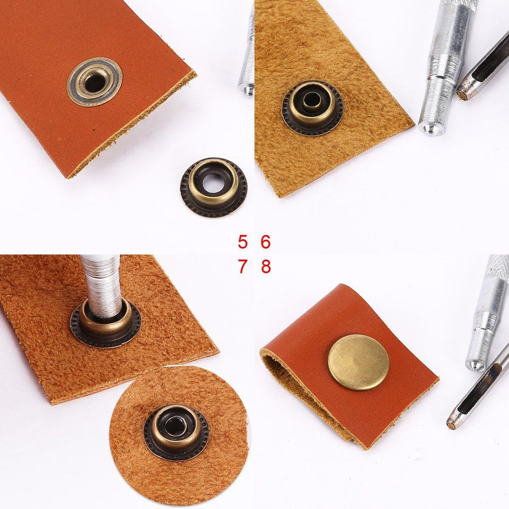 4-Part Press Studs with Hand Fixing Tool - Small