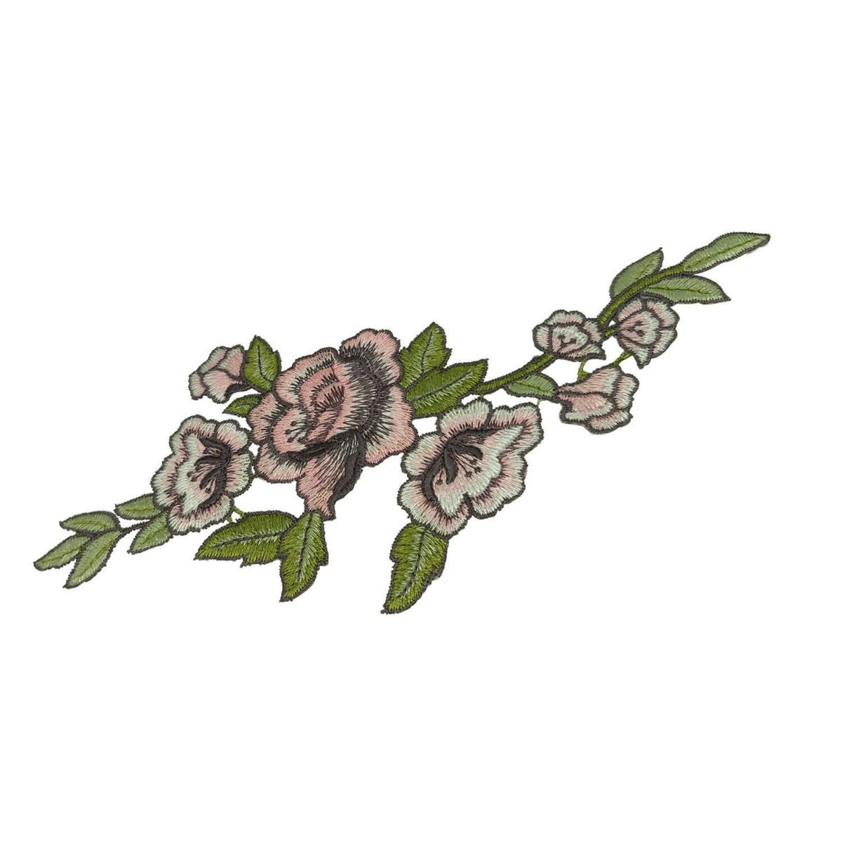 Sew-On Rose Design Embroidered Patch Motif