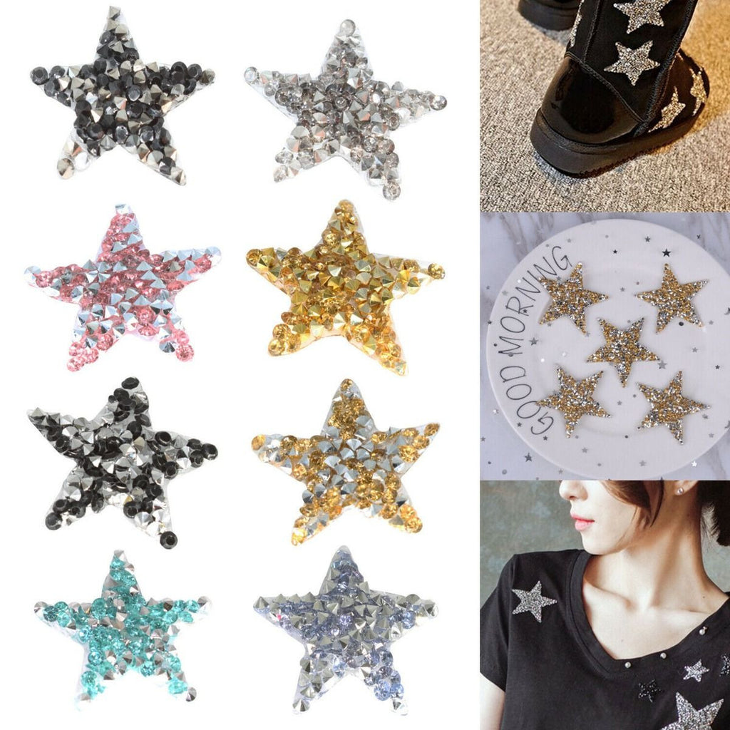 35mm Iron On Star Rhinestone Patches