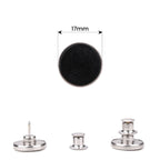 17mm No-Sew Jean Button Replacements, Plain Black