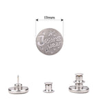 17mm No-Sew Jean Button Replacements - Silver