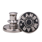 17mm Silver 'Jean Wear' Instant Fit Replacement Buttons