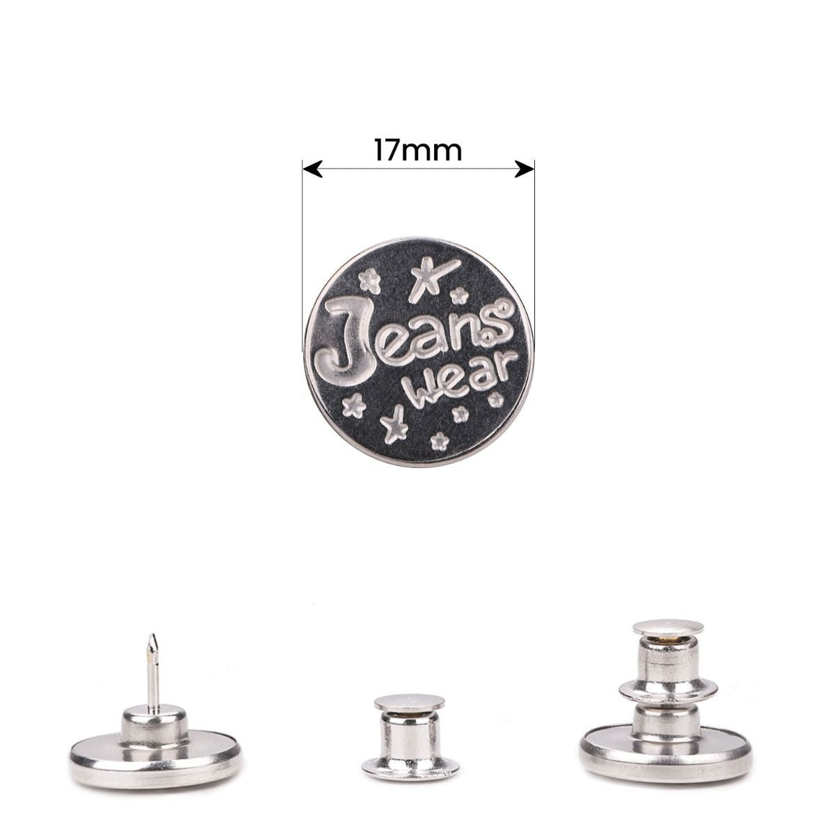 17mm No-Sew 'Jeans Wear' Jeans Buttons