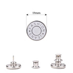17mm No-Sew Jean Button Replacements, Matte White