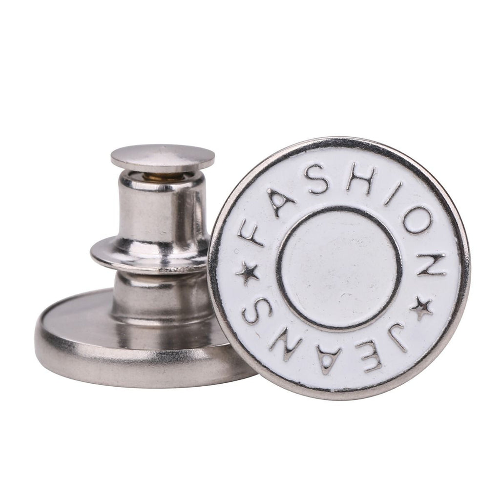 17mm No-Sew Jean Button Replacements, Matte White