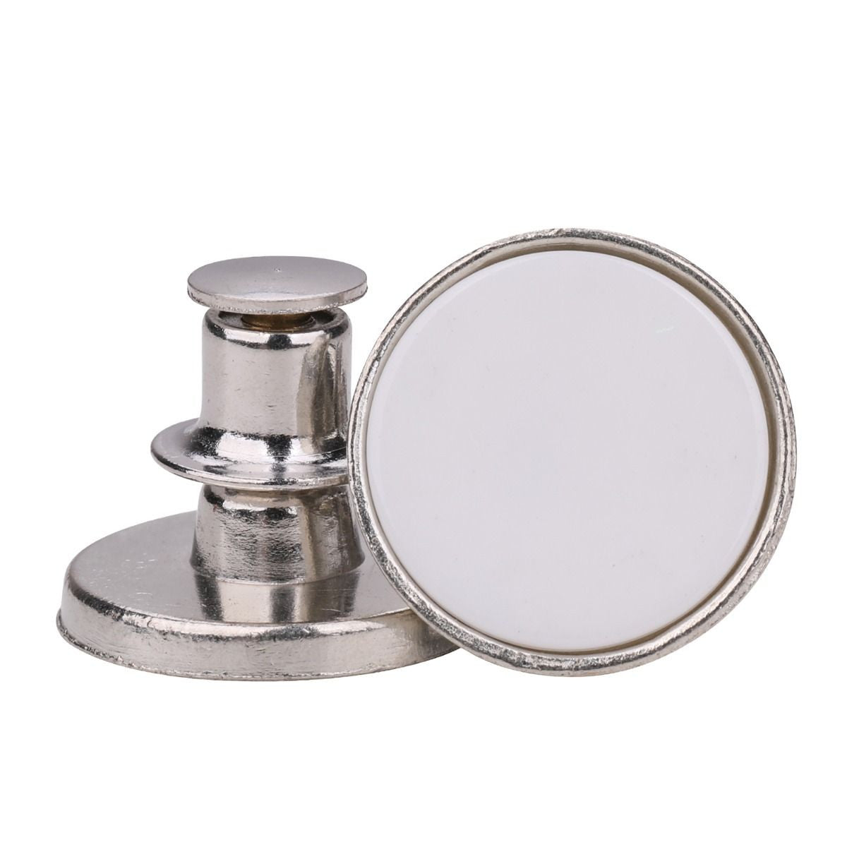 17mm No-Sew Jean Button Replacements - Plain White