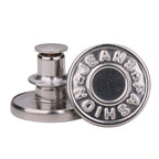17mm No-Sew Jean Button Replacements - Silver "Jeans Fashion"