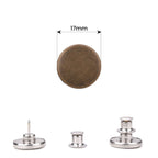 17mm No-Sew Jean Button Replacements - Plain Bronze