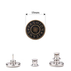 17mm No-Sew Jean Button Replacements - Bronze "Jeans Fashion"