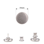 17mm No-Sew Jean Button Replacements, Plain Matte Silver