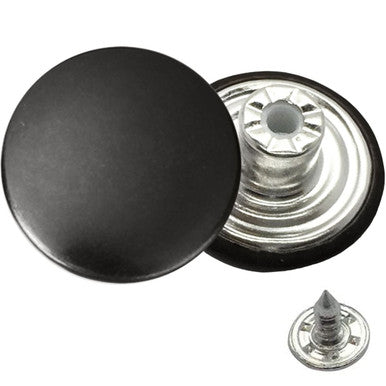 17mm Plain Gunmetal Jeans Buttons with Pins (Pack of 10)