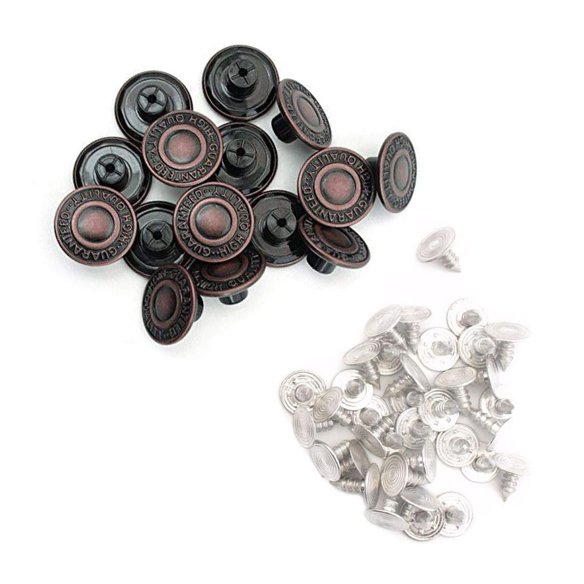 17mm Bronze Jeans Buttons with Pins