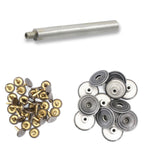 22mm Black Jeans Buttons (Pack of 10) with Fixing Hand Tool