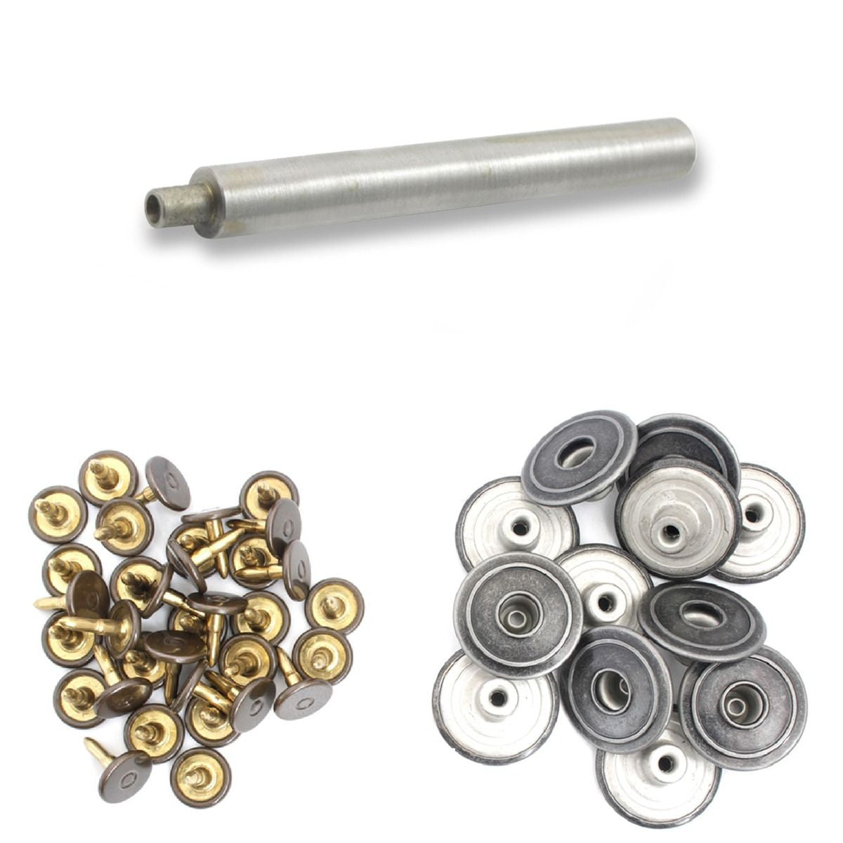 22mm Black Jeans Buttons (Pack of 10) with Fixing Hand Tool