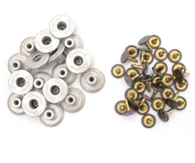 17mm Silver Jeans Buttons (Pack of 10)