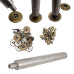 20mm Jeans Buttons with Pins and Fixing Hand Tool - Bronze "Authentic" (Pack of 10)