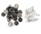 14mm Antique Silver 'High Quality Guaranteed' Jeans Button with Pins (Pack of 10)