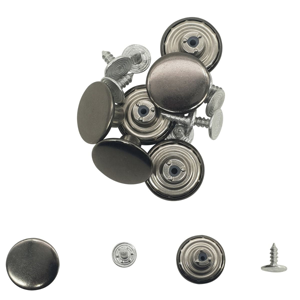 Jeans Buttons Hammer On Brass Tack Fasteners (Pack of 10)