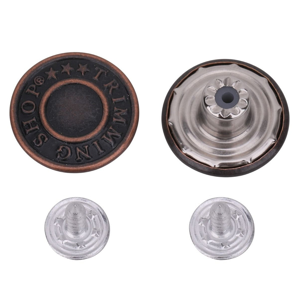Brass Jeans Buttons With Pins - (Pack of 10)