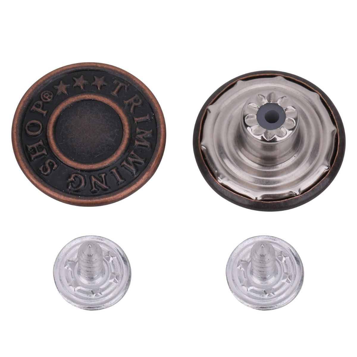 Brass Jeans Buttons With Pins - (Pack of 10)