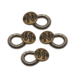 Waist Extender Elastic Spring Brass Button 17mm, Bronze Button