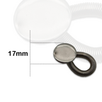 Waist Extender Elastic Spring Brass Button 17mm, Plain Silver Button
