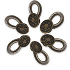 Waist Extender Elastic Spring Brass Button 17mm, Bronze With 8 Star