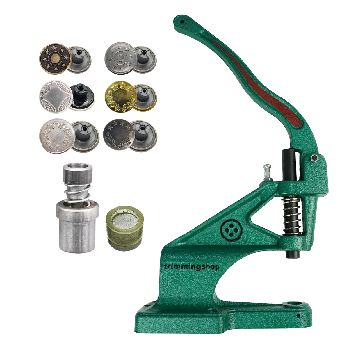 Green Machine with Jeans Buttons Die + 50 Jeans Buttons – Trimming Shop