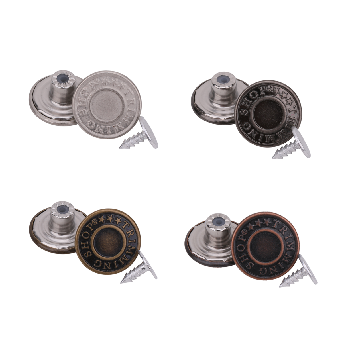 Brass Jeans Buttons With Pins - (Pack of 10)