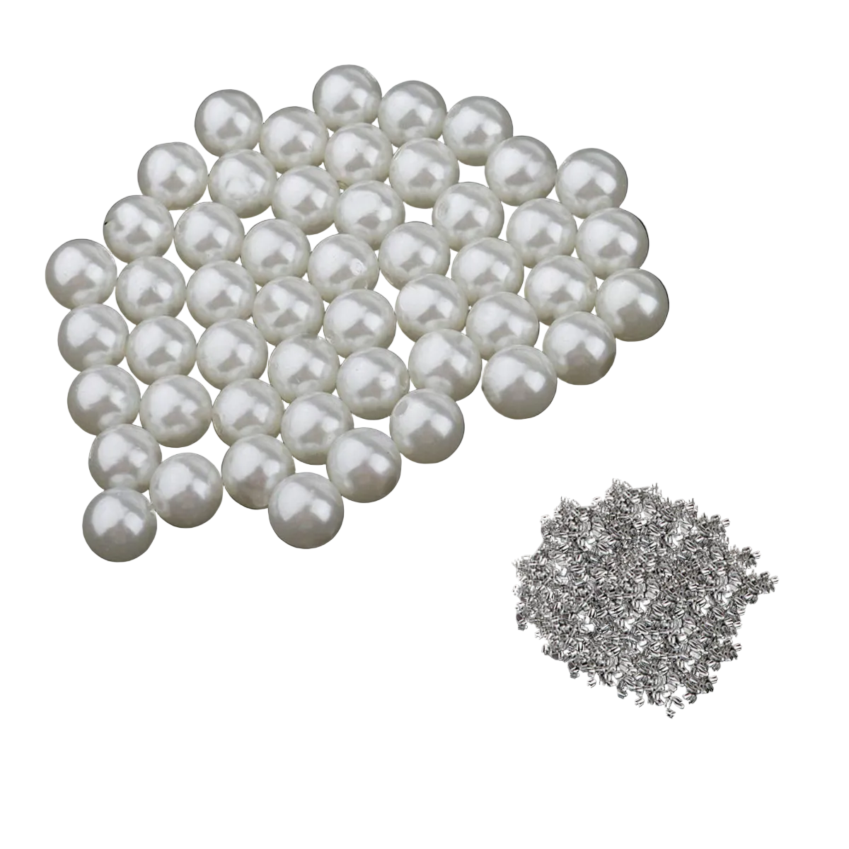Round Pearl Beads with Grip Pins (Pack of 100)