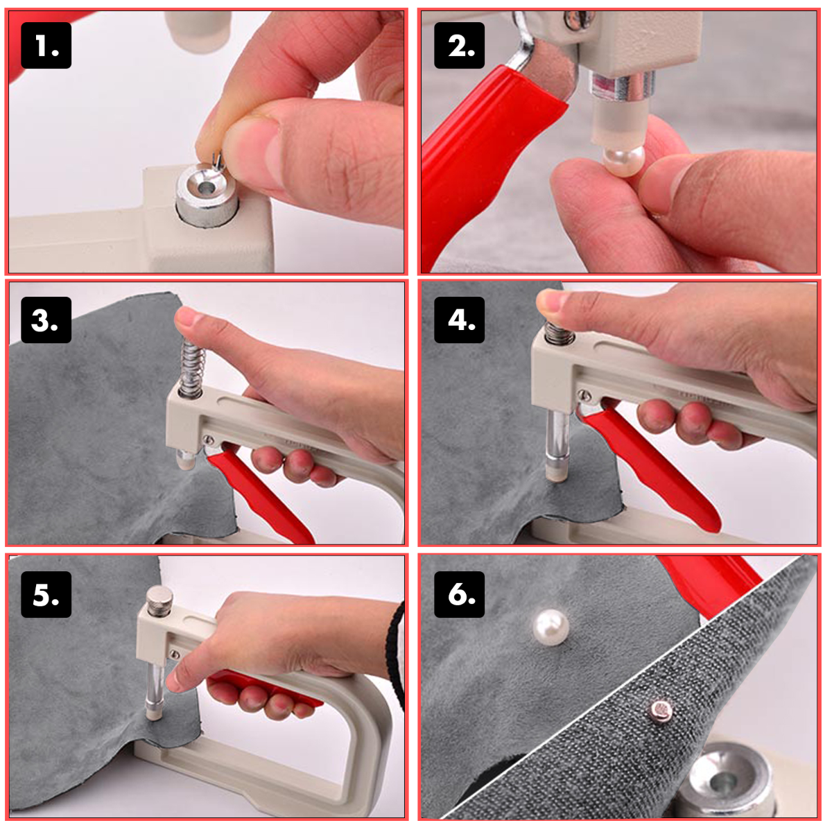 Round Pearl Beads with Grip Pins (Pack of 100)