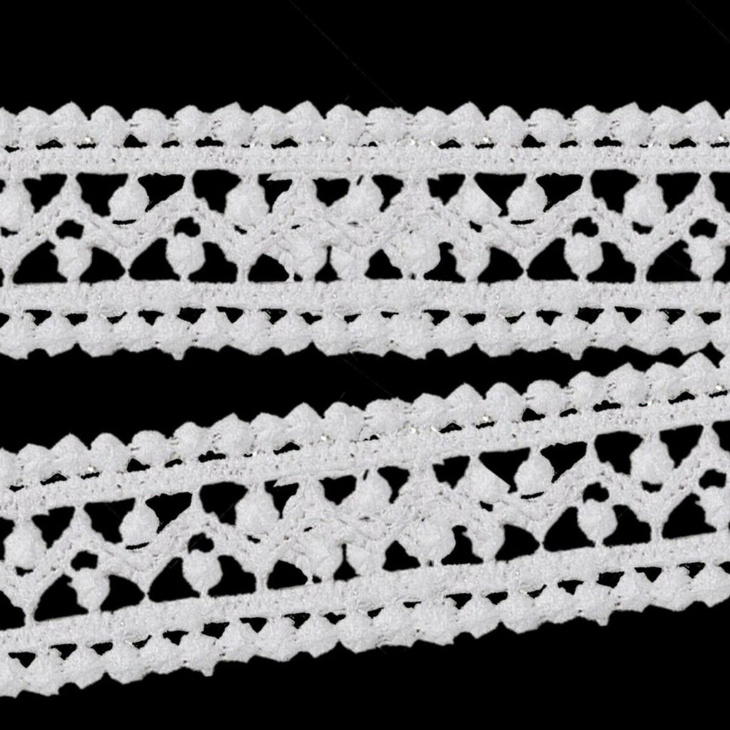 25mm Vintage Style White Cotton Lace - 1m