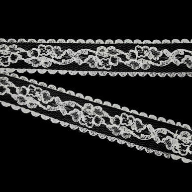 20mm Vintage Style White Cotton Lace - 1m