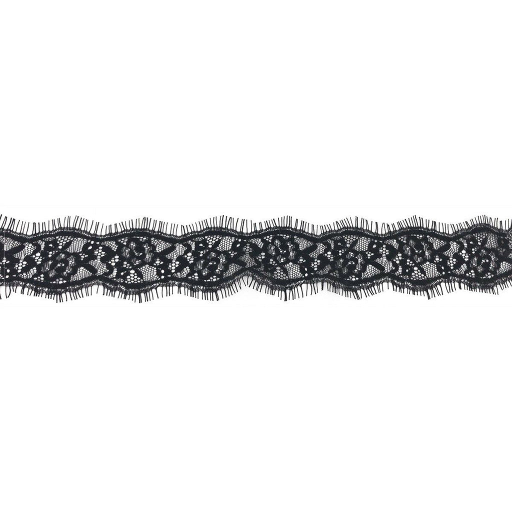 1.5" Black Lace Elasticated Trim - 3m