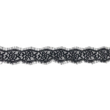 1.5" Black Lace Elasticated Trim - 3m