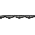 30mm Black Cotton Trim Floral Lace - 1m