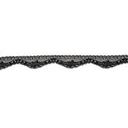 30mm Black Cotton Trim Floral Lace - 1m