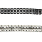 20mm Iron-On Metal Pyramid Stud Trim - Silver