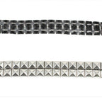 20mm Iron-On Metal Pyramid Stud Trim - Silver