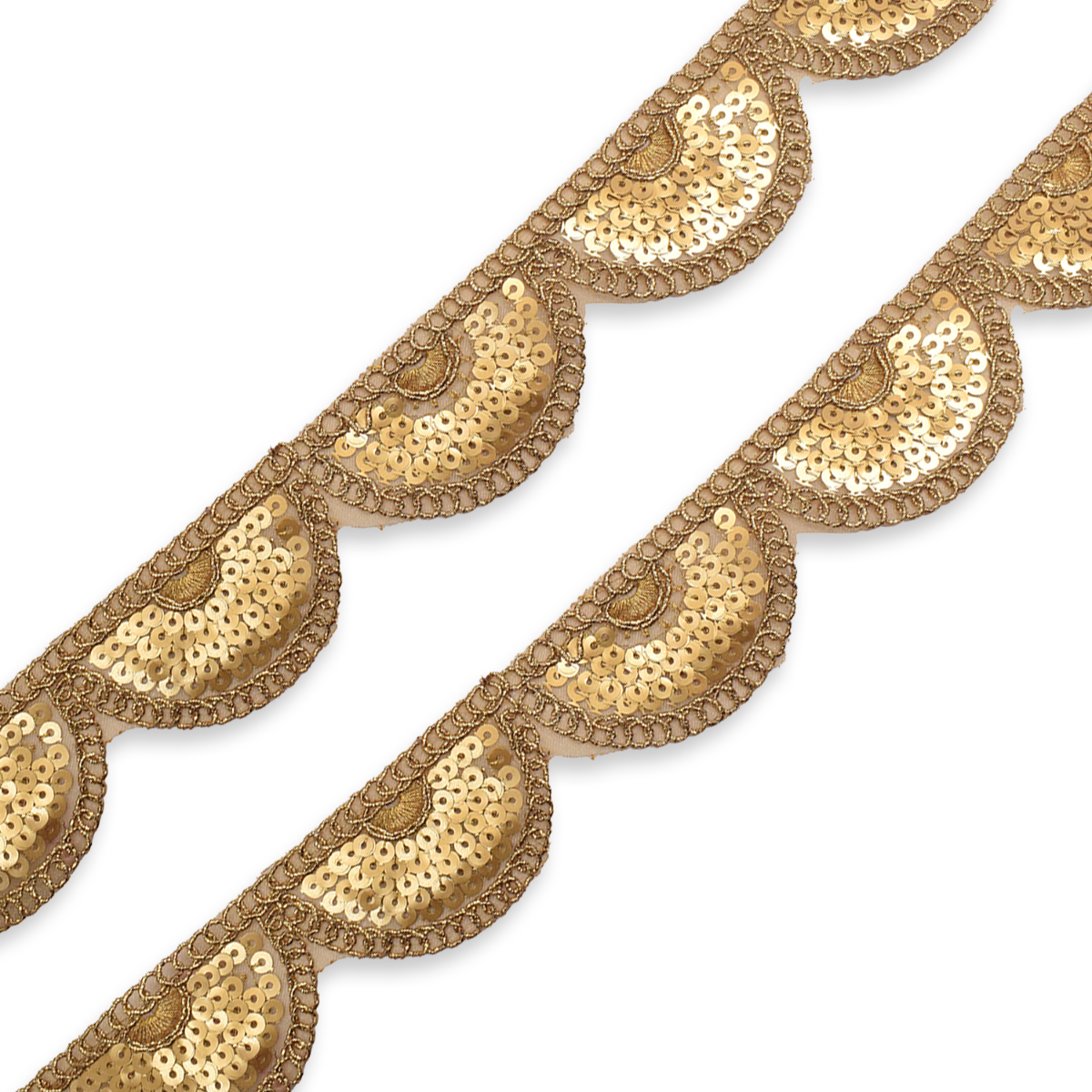 40mm Sequin Lace Trim - Gold
