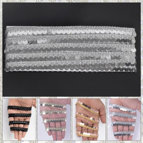 Sequin Fringe Mirror Lace Trim - 4m