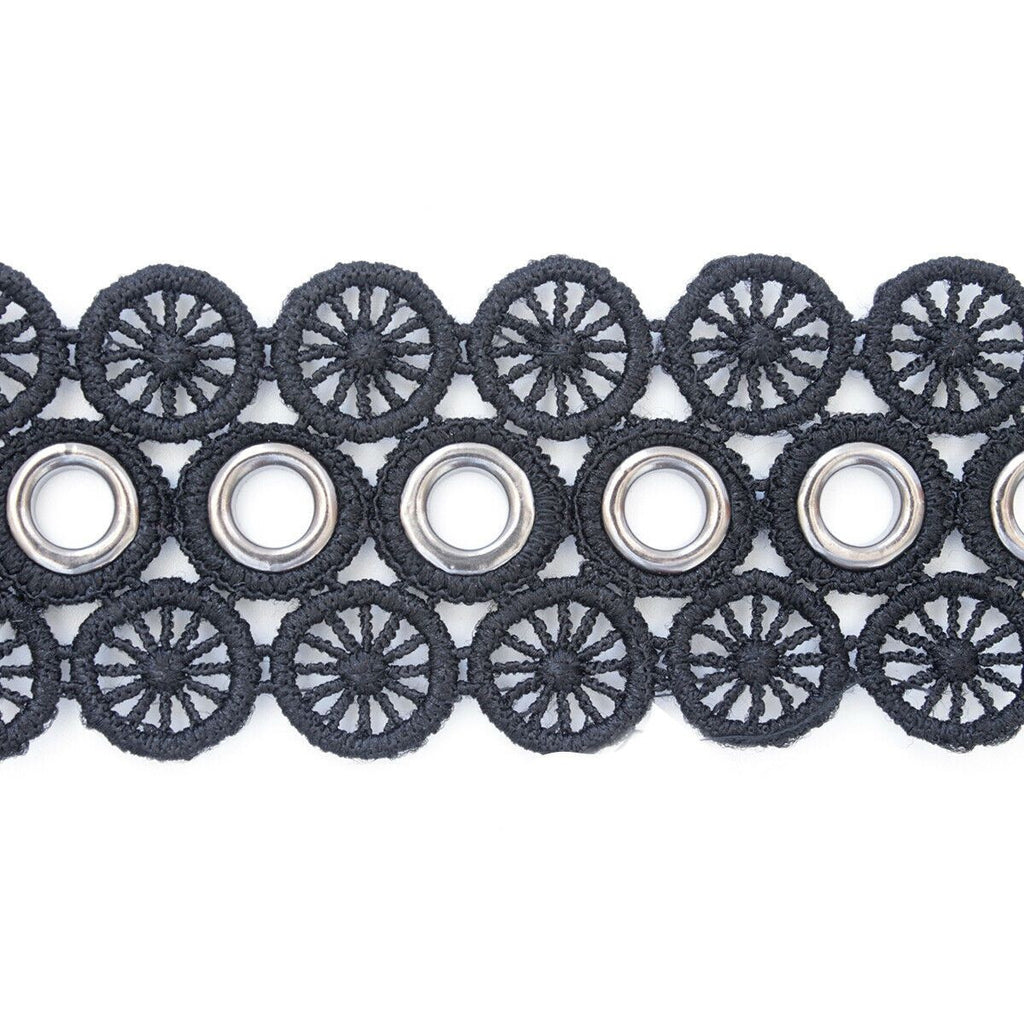 40mm Eyelet Studded Lace