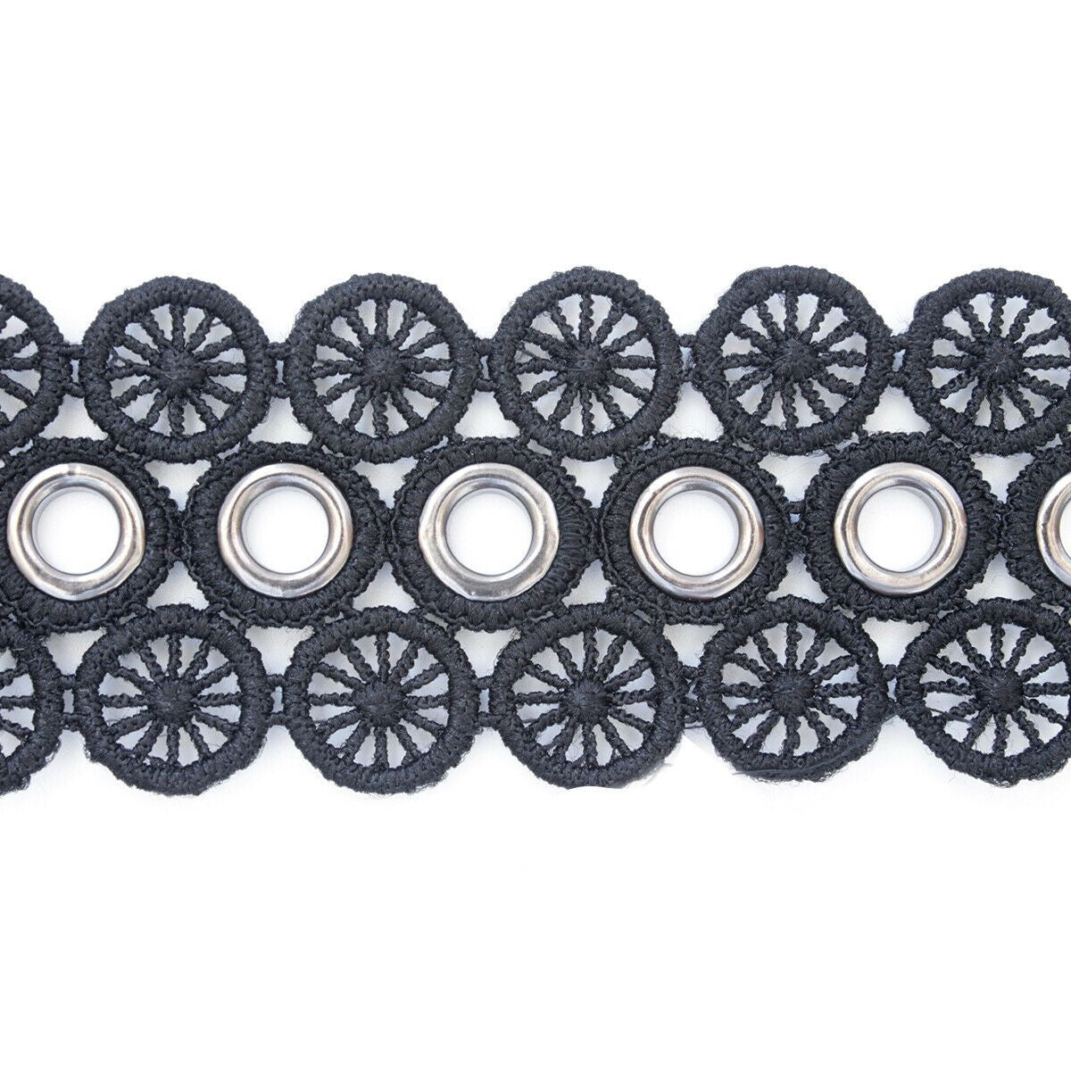 40mm Eyelet Studded Lace