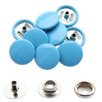 15mm Press Studs with Colour Caps and Silver Components - Small (10 Sets)
