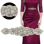 Iron-On Diamante and Pearl Floral Design Motif