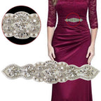 Iron-On Diamante and Pearl Floral Design Motif