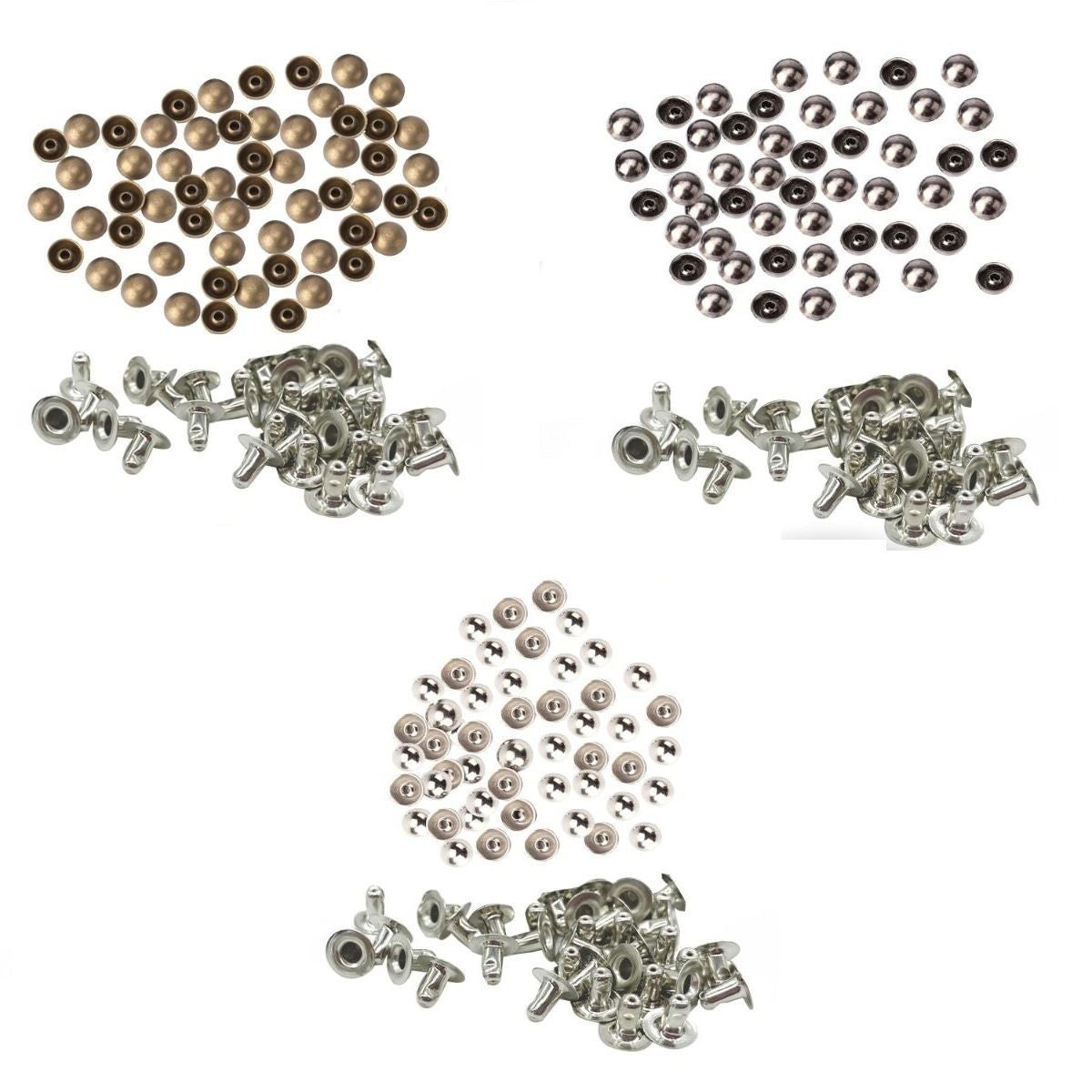 Plastic Domed Head Punk Studs with Base Pin - (Pack of 100)